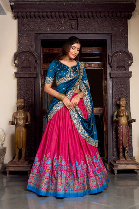 Tussar Silk Elegance Vichitra Silk Embroidery Lehenga