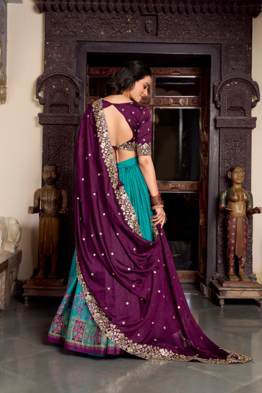 Tussar Silk Elegance Vichitra Silk Embroidery Lehenga
