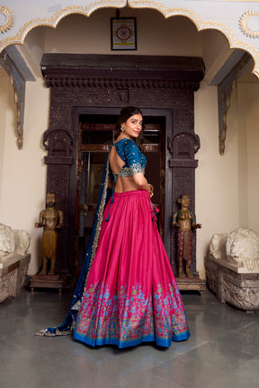 Tussar Silk Elegance Vichitra Silk Embroidery Lehenga