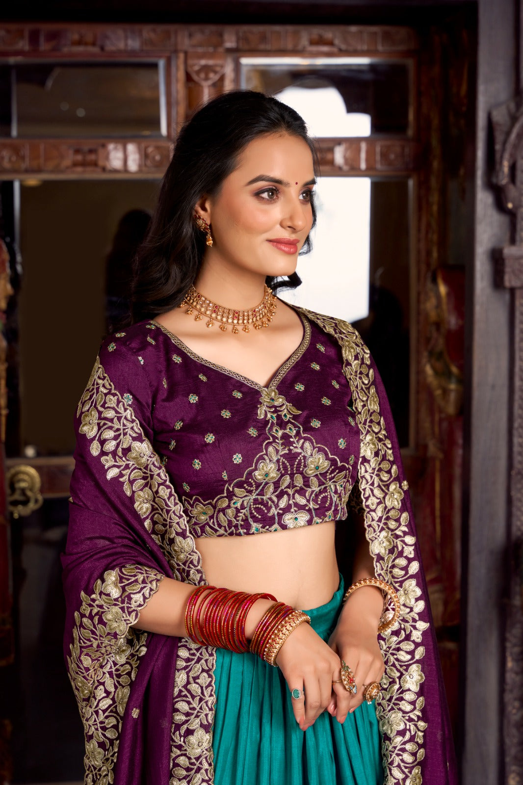 Tussar Silk Elegance Vichitra Silk Embroidery Lehenga