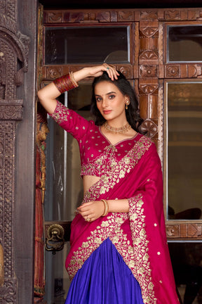 Tussar Silk Elegance Vichitra Silk Embroidery Lehenga