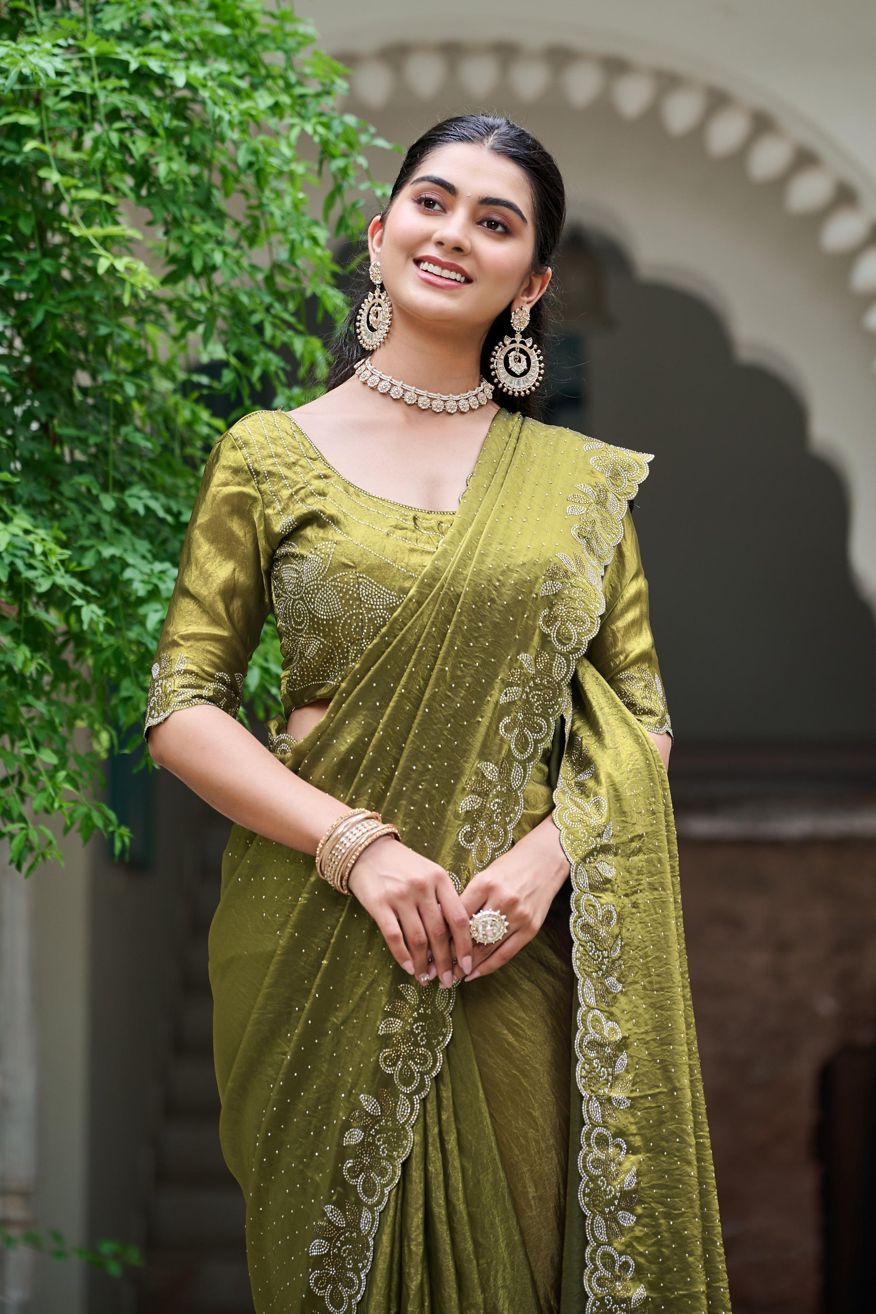 FESTIVAL FANCY DIAMOND WORK SAREE
