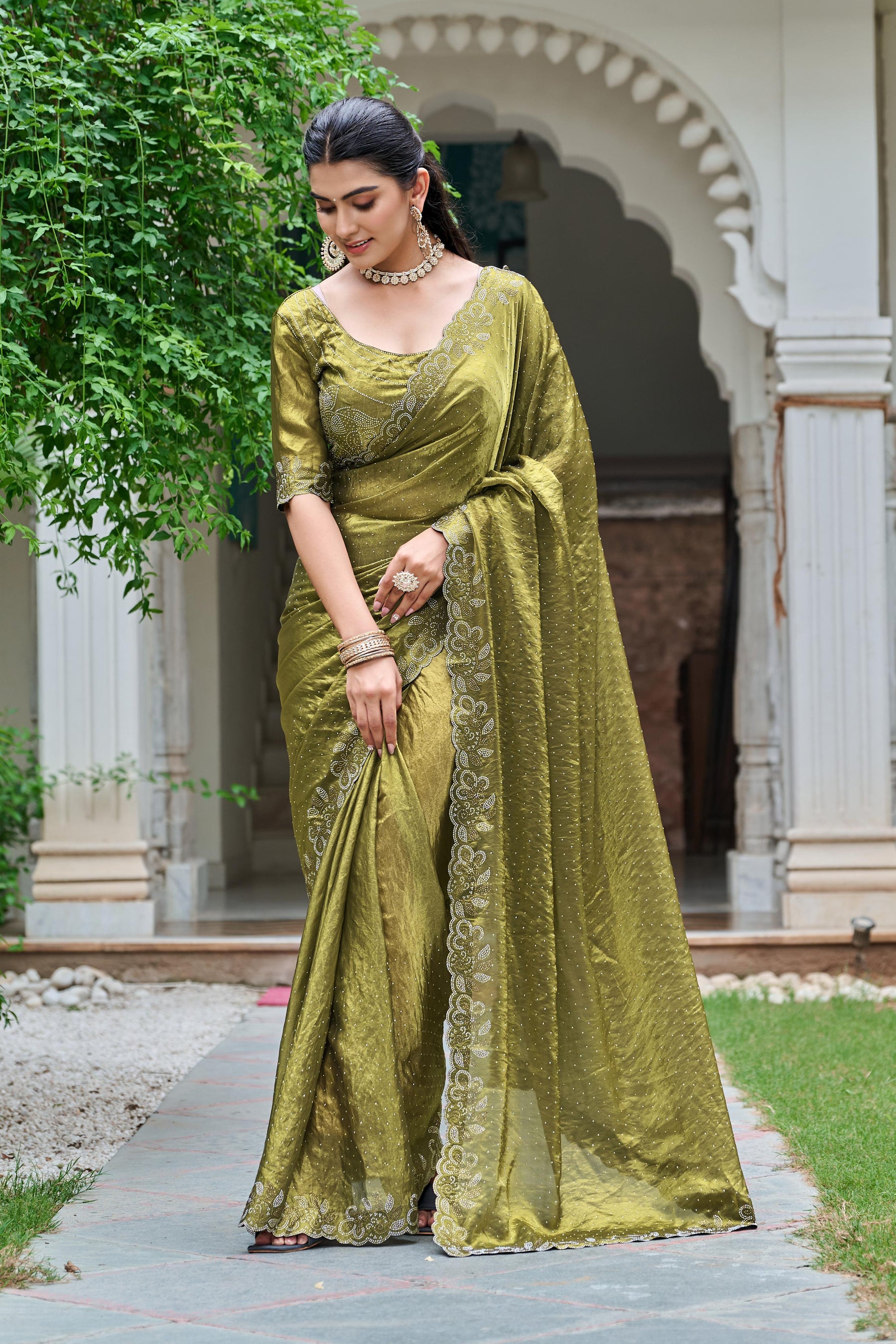FESTIVAL FANCY DIAMOND WORK SAREE