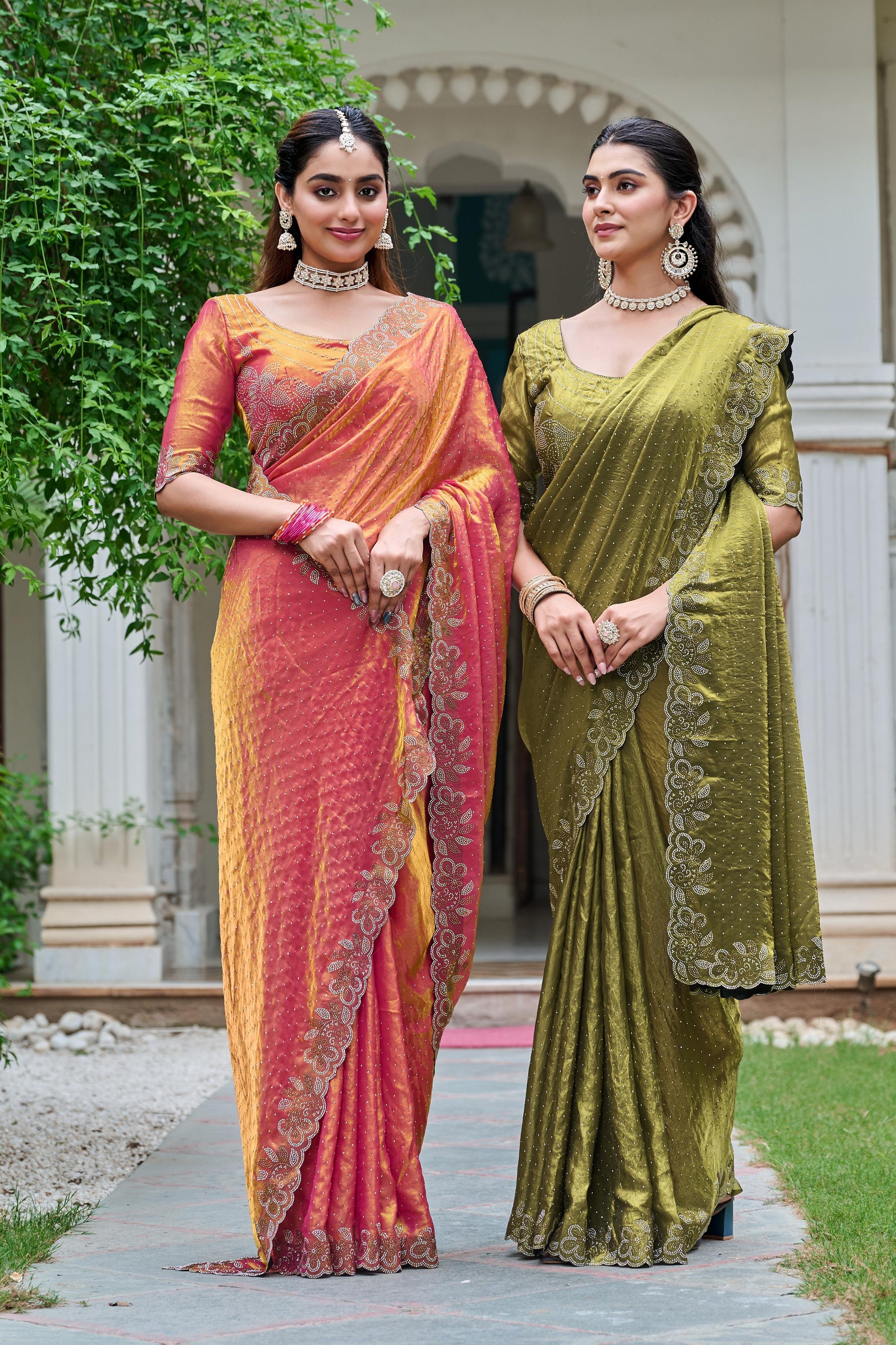 FESTIVAL FANCY DIAMOND WORK SAREE
