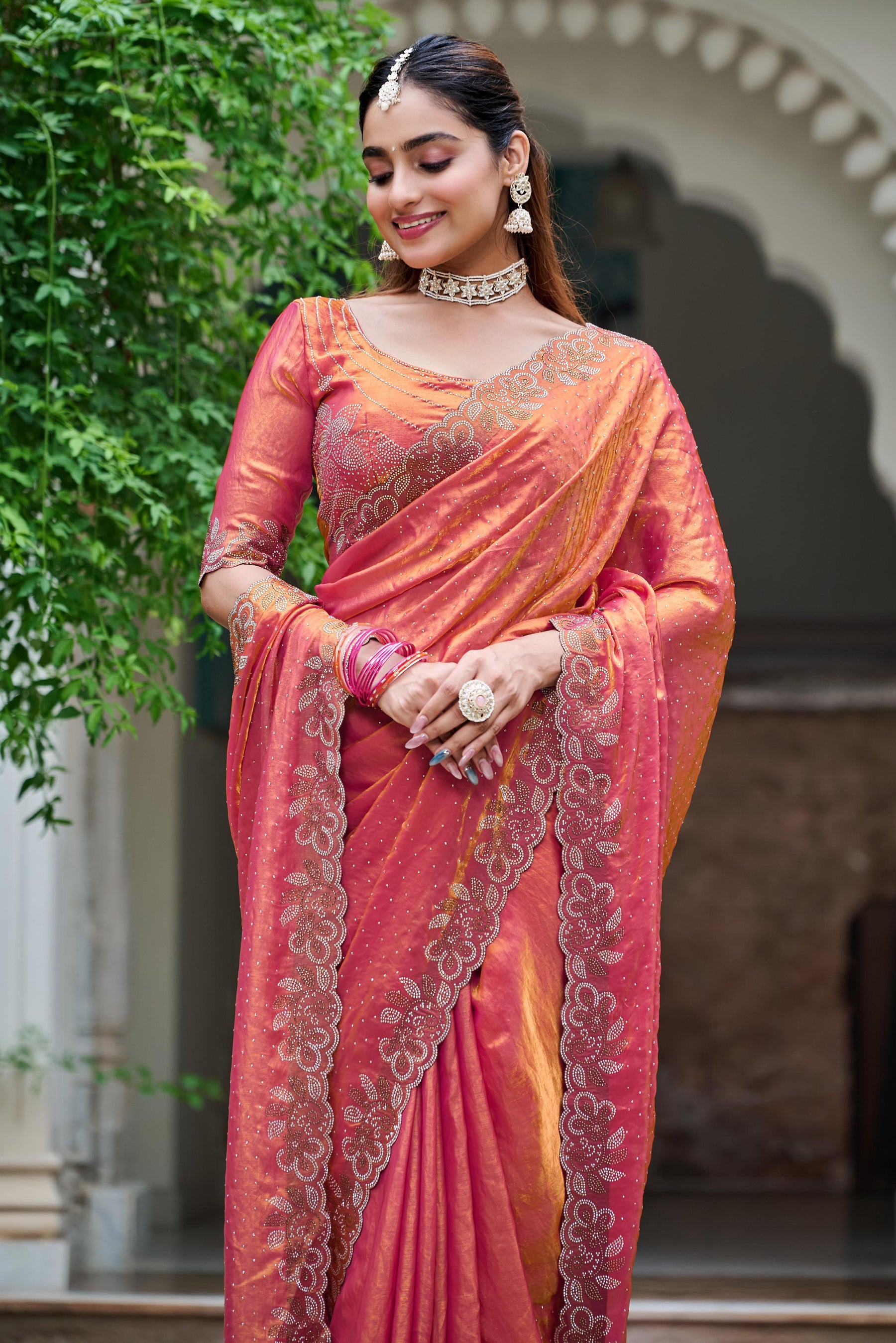 FESTIVAL FANCY DIAMOND WORK SAREE