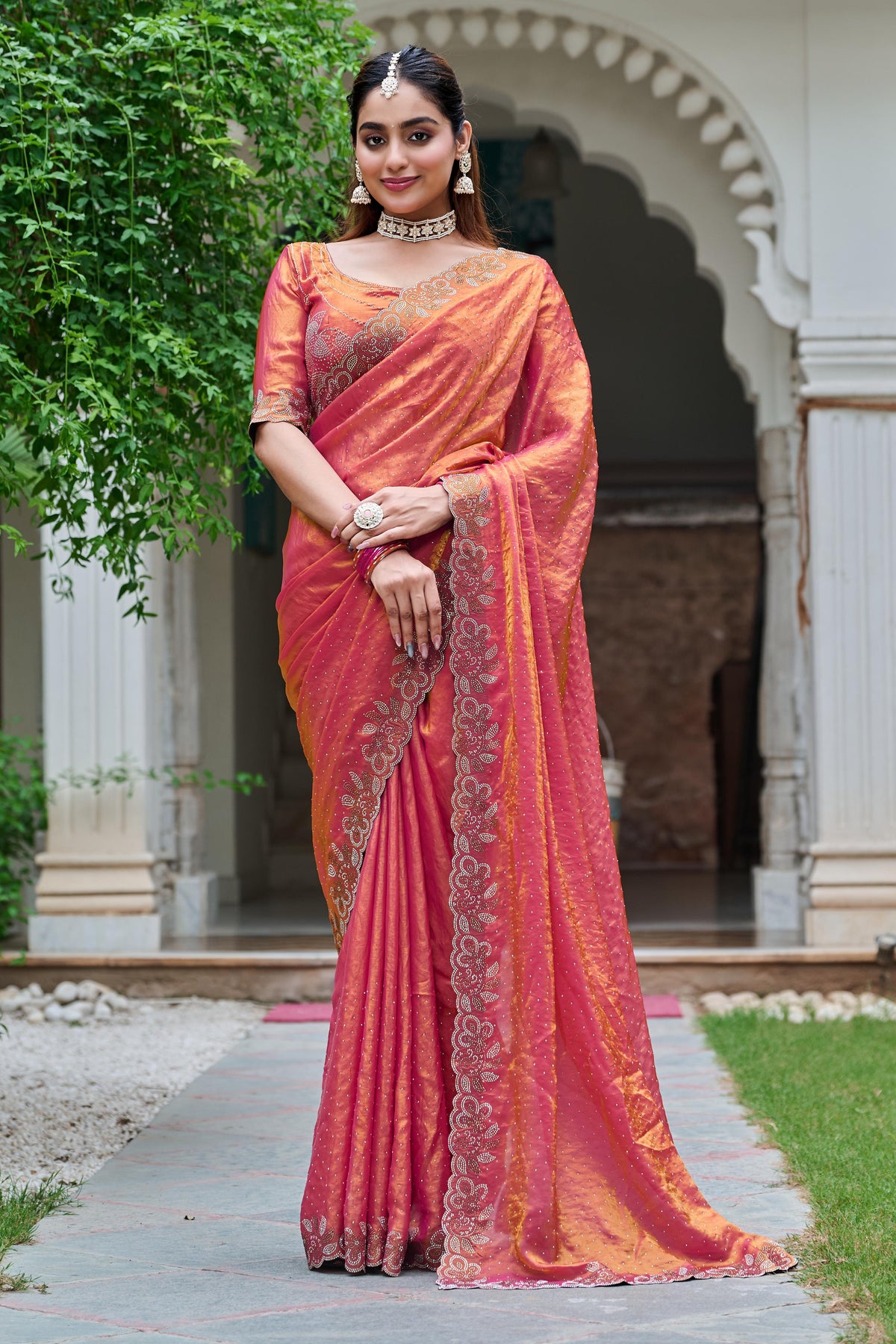 FESTIVAL FANCY DIAMOND WORK SAREE