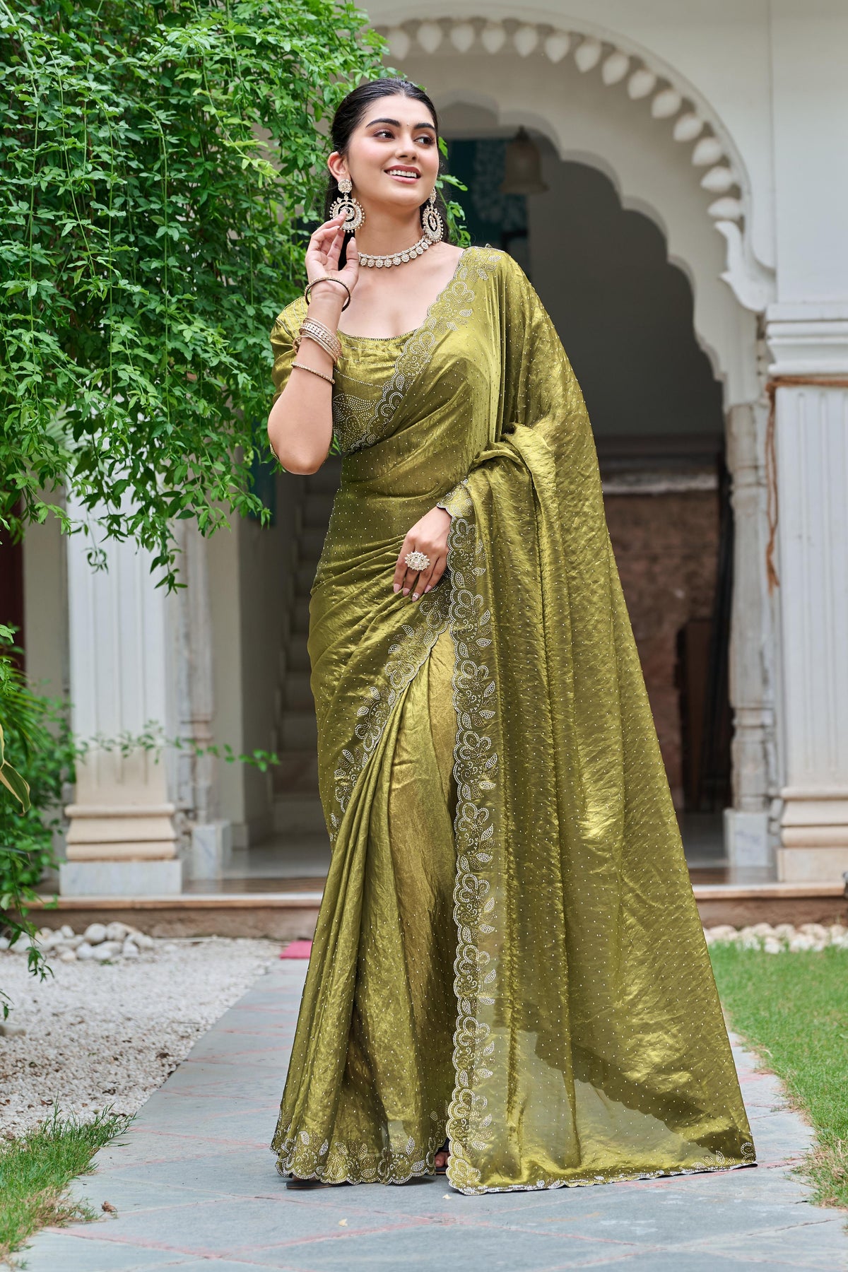 FESTIVAL FANCY DIAMOND WORK SAREE