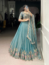 DESIGNER ZARI SHIMMER LEHENGA CHOLI WITH SEQUINS & EMBROIDERY