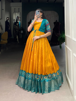 PATOLA PRINT GOWN WITH KOTI FOR GARBA
