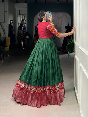 PATOLA PRINT GOWN WITH KOTI FOR GARBA