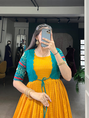 PATOLA PRINT GOWN WITH KOTI FOR GARBA