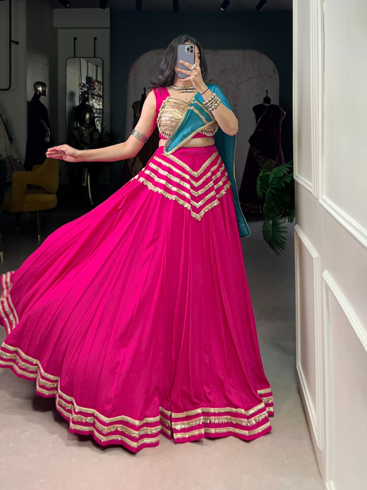 ELEGANT RAYON LEHENGA CHOLI FOR NAVRATRI GARBA