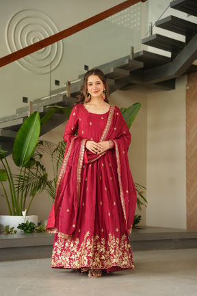 READY TO WEAR CHINNON DESIGNER GOWN WITH DUPATTA