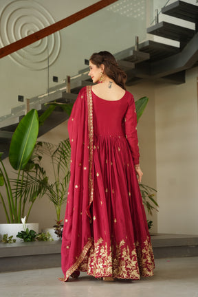 READY TO WEAR CHINNON DESIGNER GOWN WITH DUPATTA