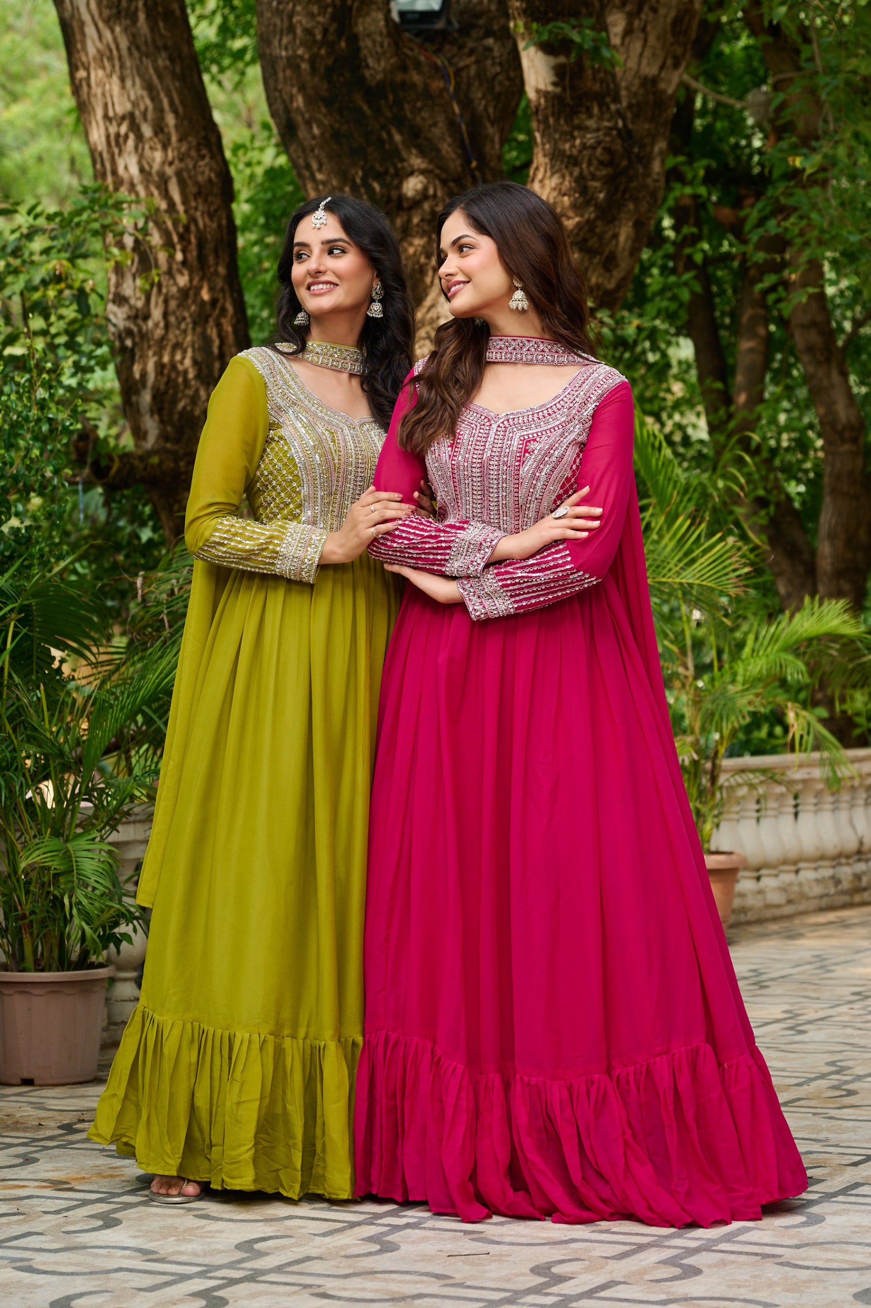 LUXURIOUS STAR GEORGETTE DESIGNER GOWN WITH DUPATTA