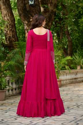 LUXURIOUS STAR GEORGETTE DESIGNER GOWN WITH DUPATTA
