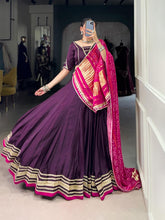 PREMIUM SILK GEORGETTE NAVRATRI LEHENGA CHOLI WITH GAMTHI GAJI SILK DUPATTA