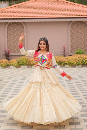 GAMTHI WORK LEHENGA CHOLI WITH 9 METER FLAIR