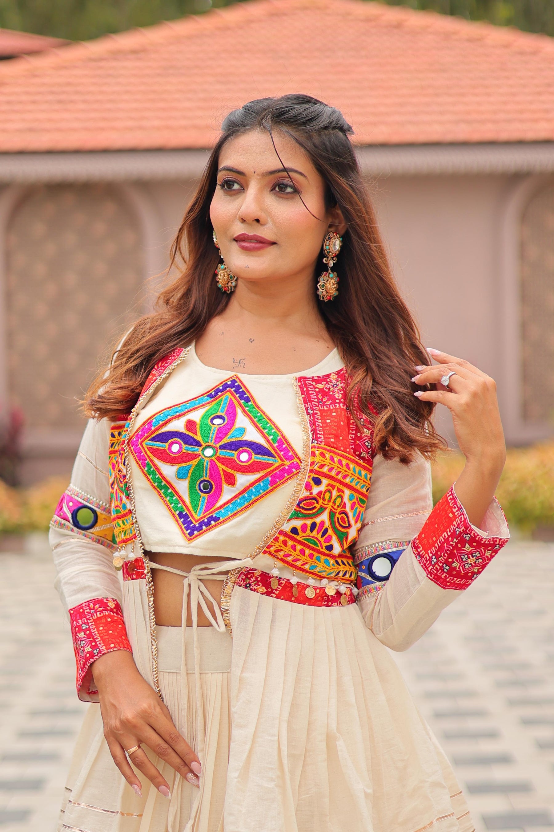 GAMTHI WORK LEHENGA CHOLI WITH 9 METER FLAIR