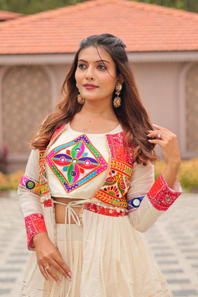 GAMTHI WORK LEHENGA CHOLI WITH 9 METER FLAIR