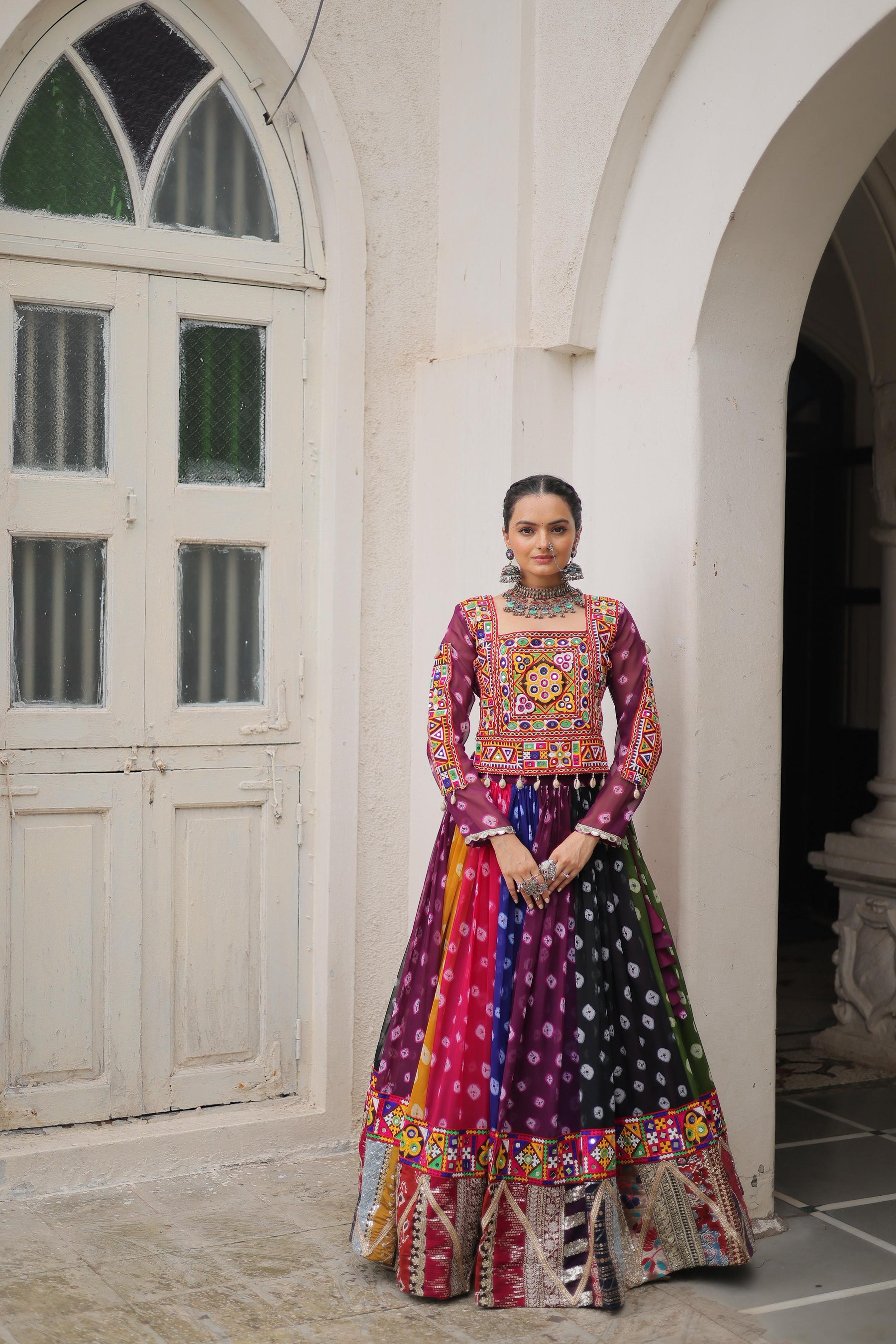 GAMTHI & VINTAGE GEORGETTE LEHENGA CHOLI SET