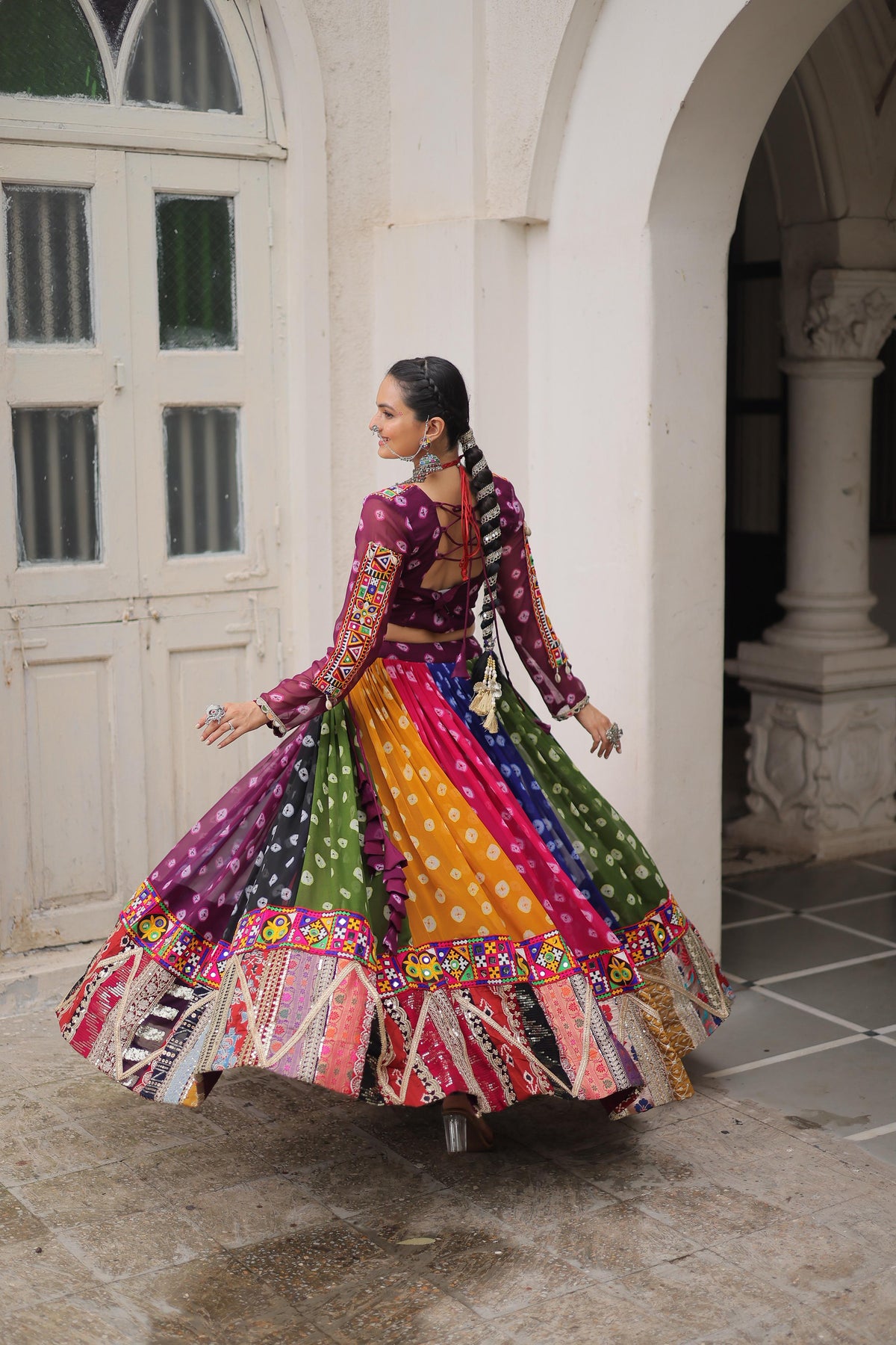GAMTHI & VINTAGE GEORGETTE LEHENGA CHOLI SET