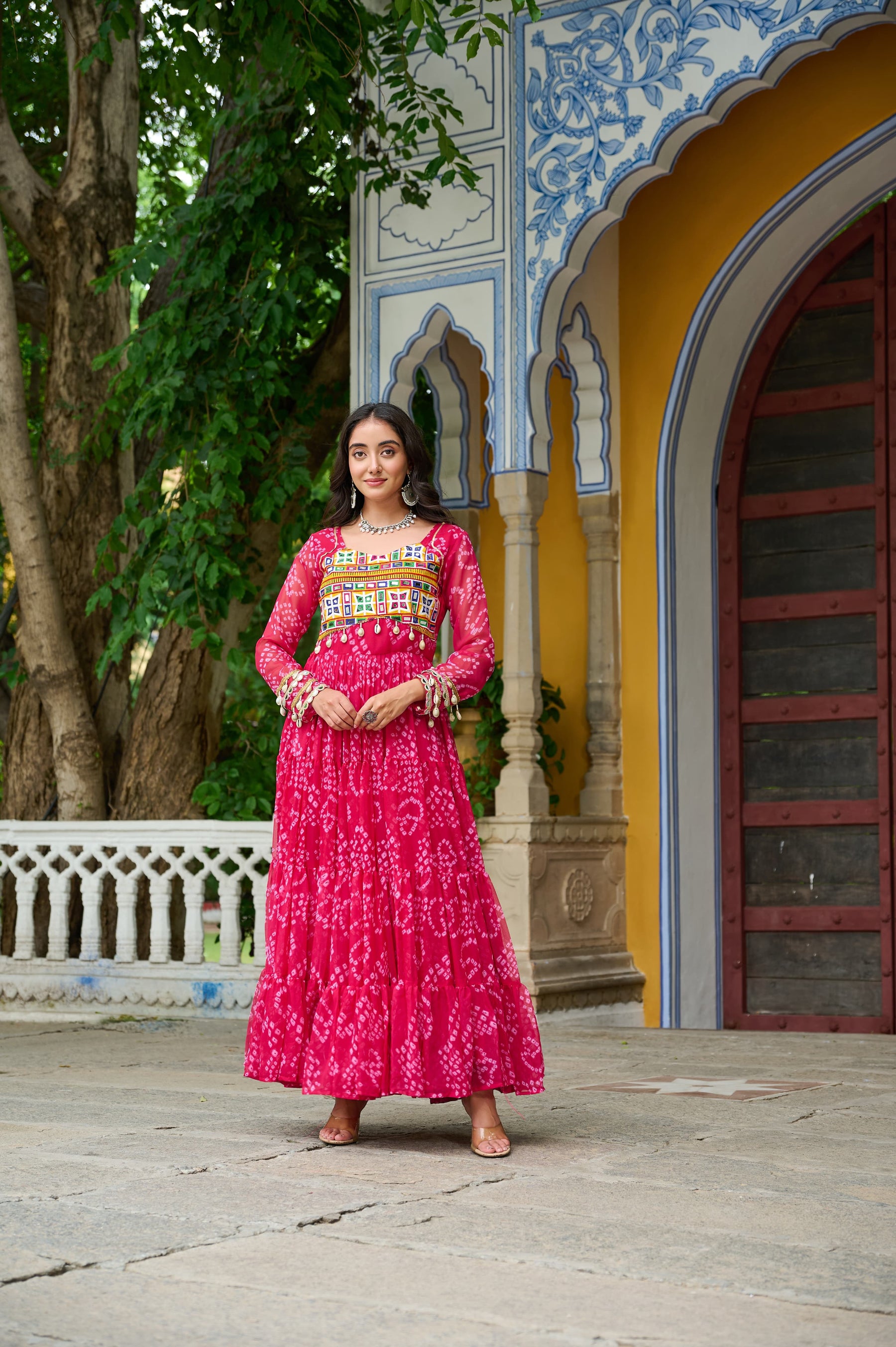 BANDHANI PRINT KUTCHI PATCHWORK GOWN