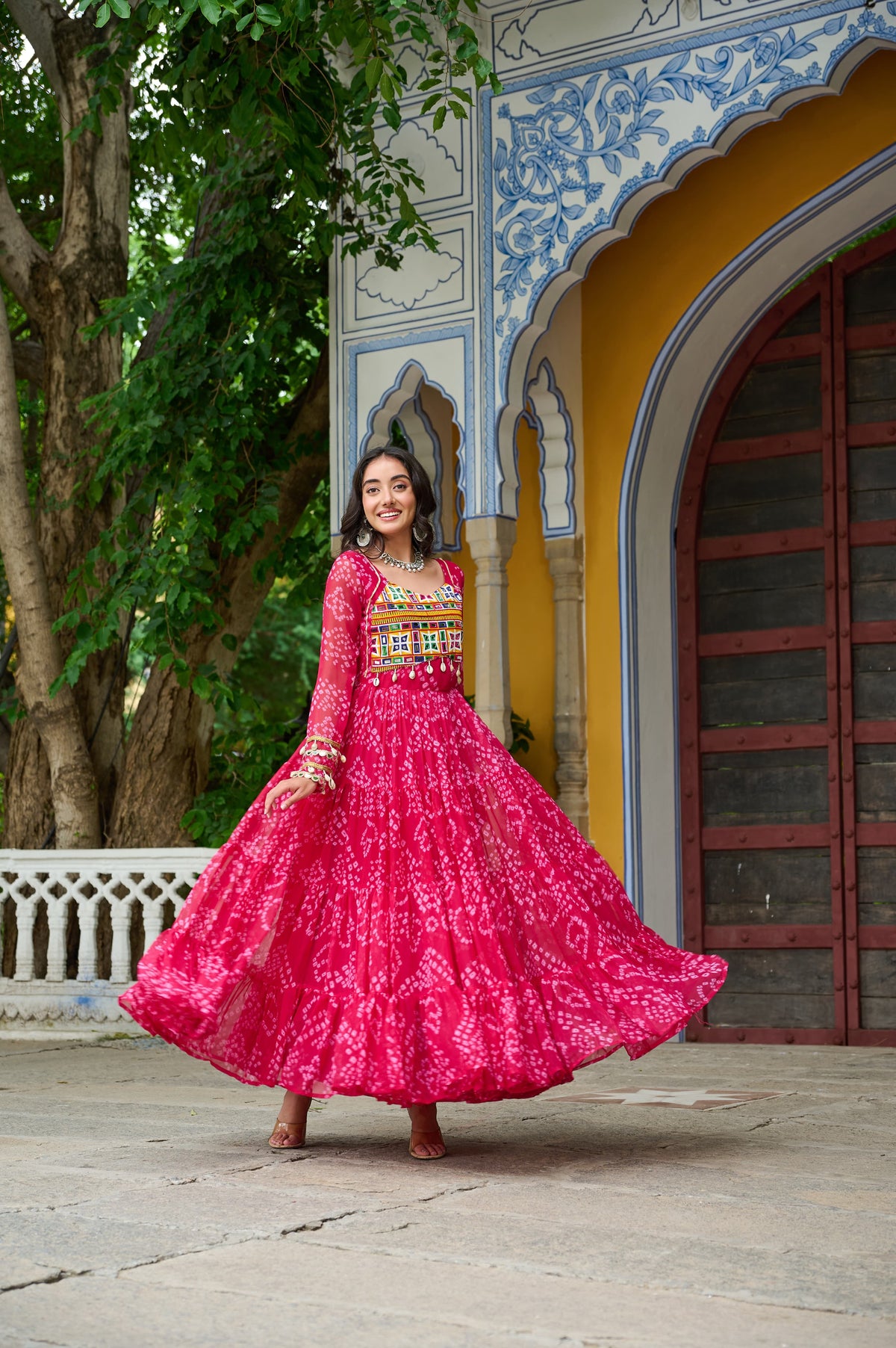 BANDHANI PRINT KUTCHI PATCHWORK GOWN