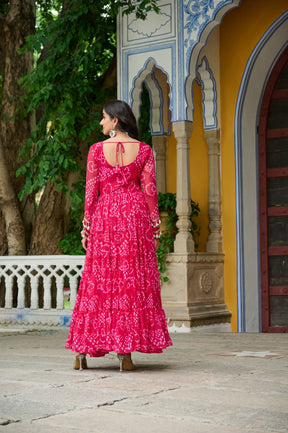 BANDHANI PRINT KUTCHI PATCHWORK GOWN