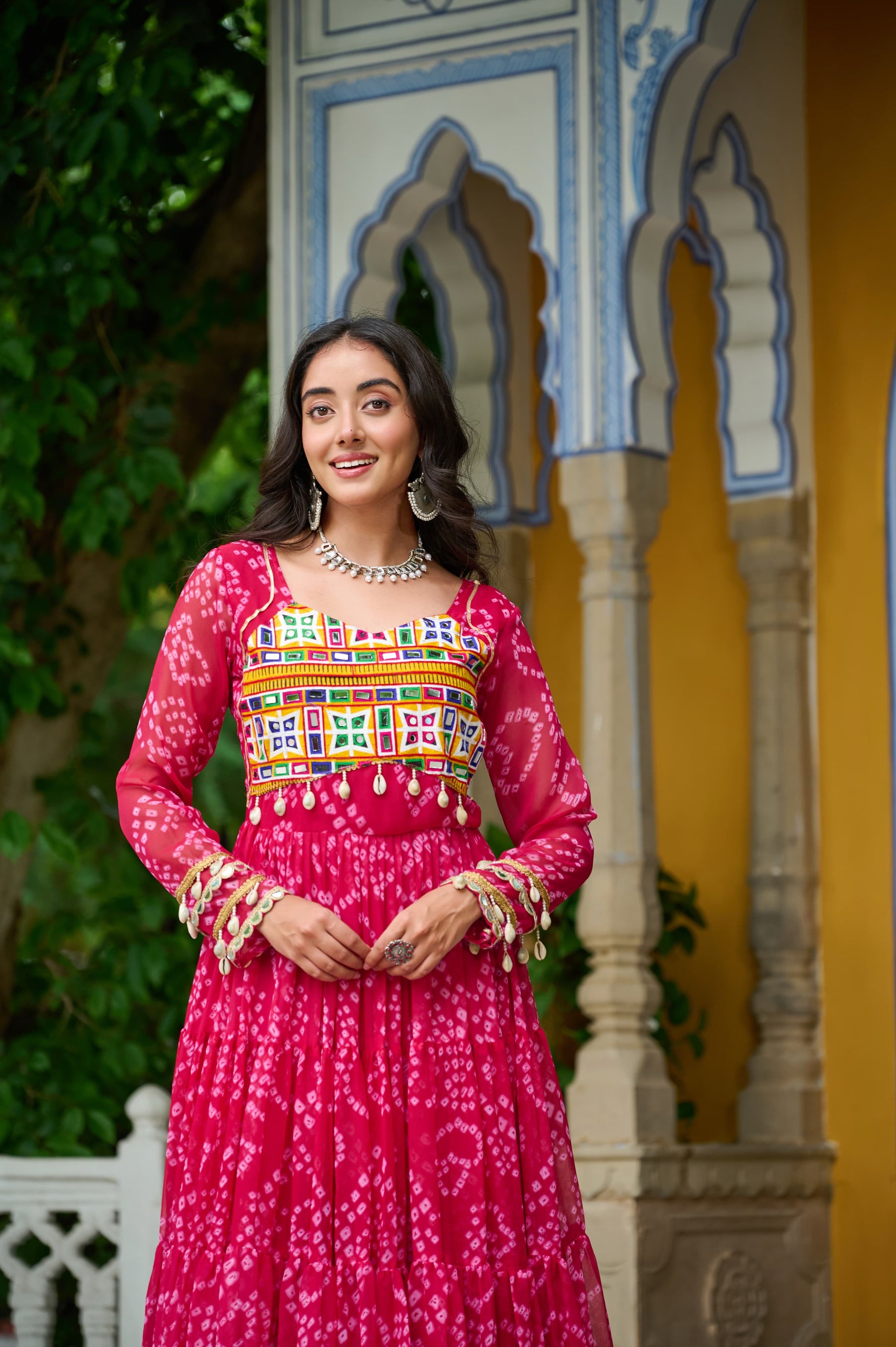 BANDHANI PRINT KUTCHI PATCHWORK GOWN