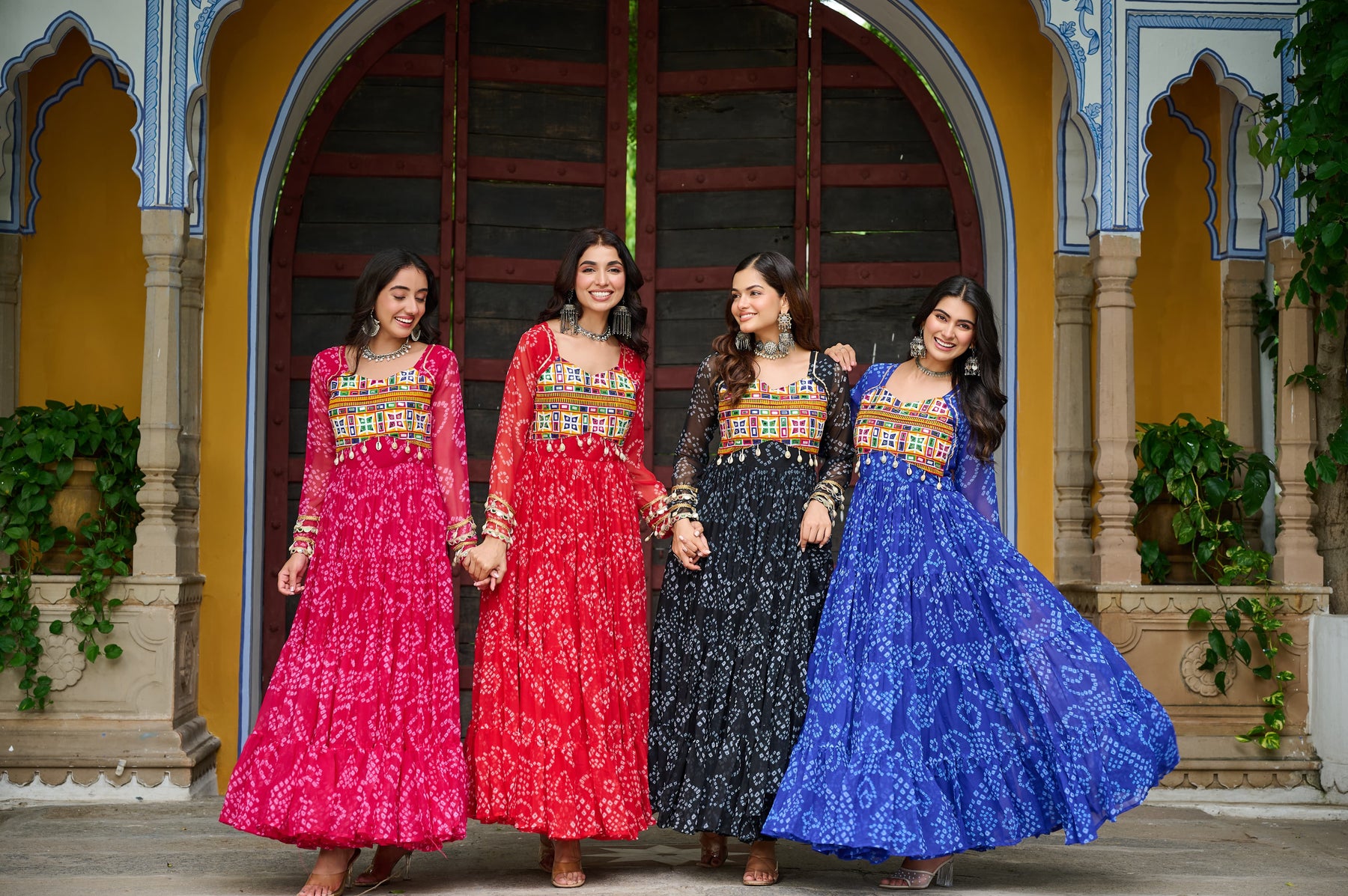 BANDHANI PRINT KUTCHI PATCHWORK GOWN