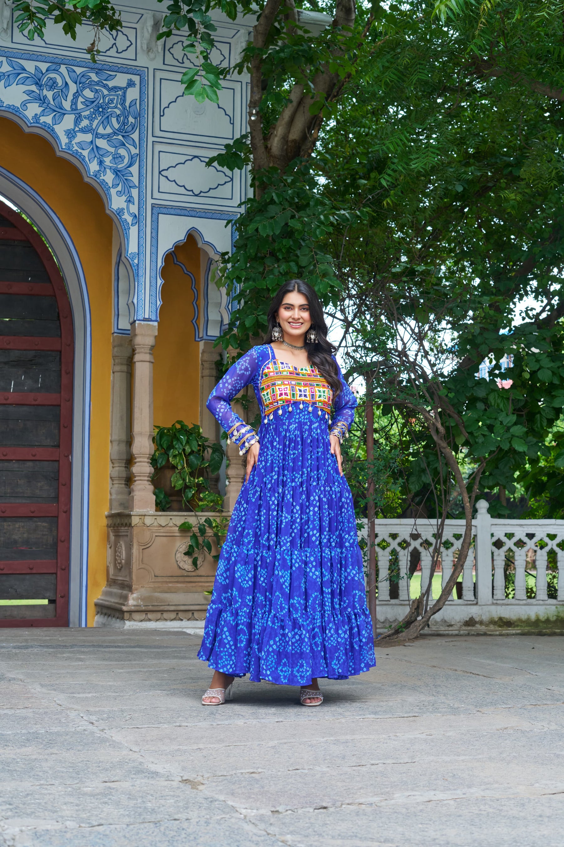 BANDHANI PRINT KUTCHI PATCHWORK GOWN