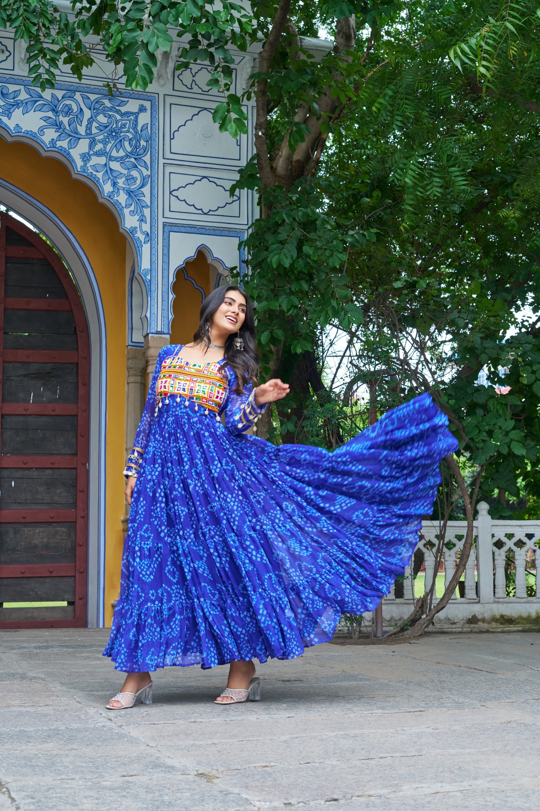 BANDHANI PRINT KUTCHI PATCHWORK GOWN