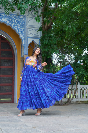 BANDHANI PRINT KUTCHI PATCHWORK GOWN
