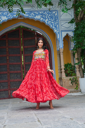 BANDHANI PRINT KUTCHI PATCHWORK GOWN