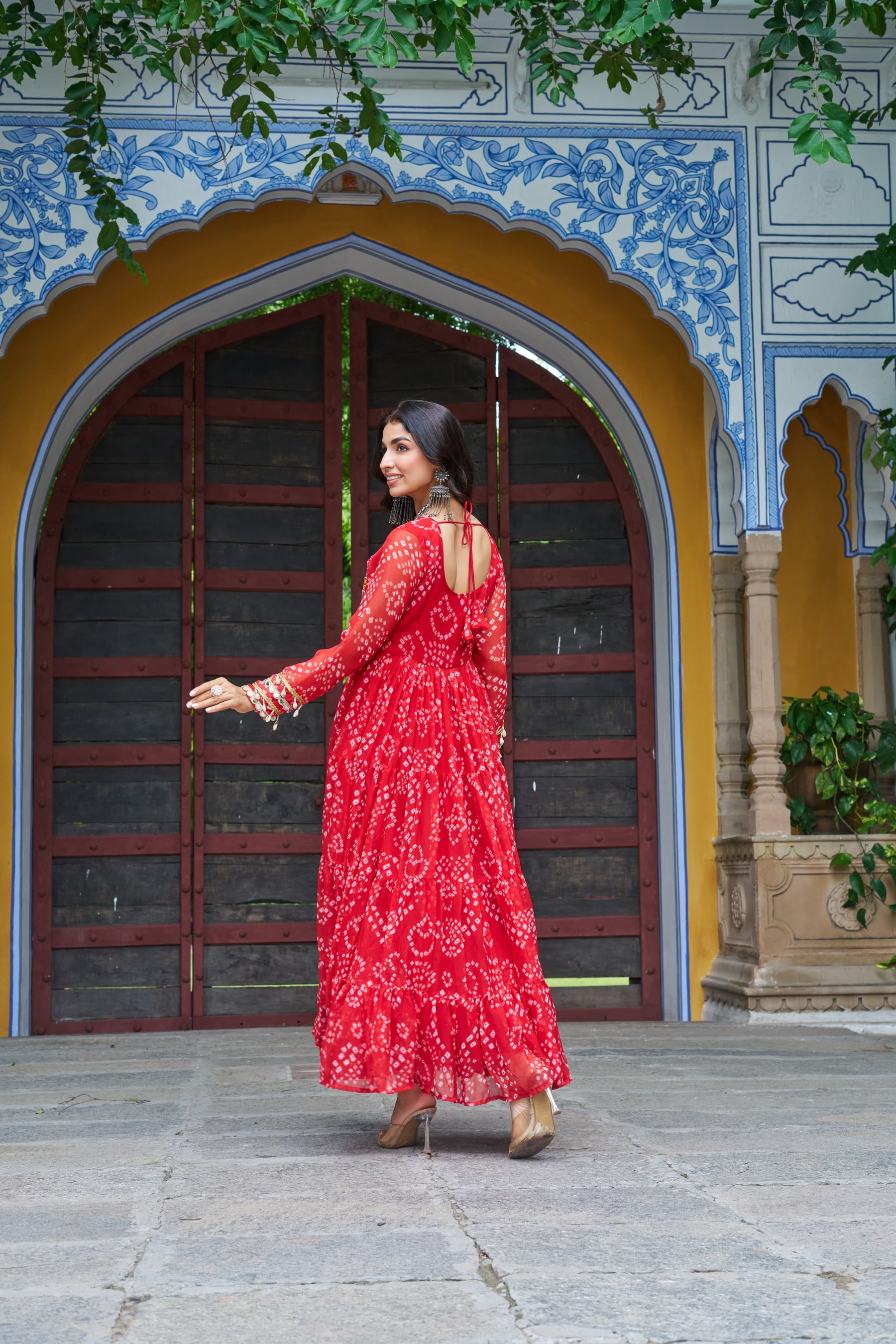 BANDHANI PRINT KUTCHI PATCHWORK GOWN