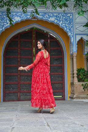 BANDHANI PRINT KUTCHI PATCHWORK GOWN