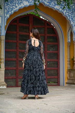BANDHANI PRINT KUTCHI PATCHWORK GOWN