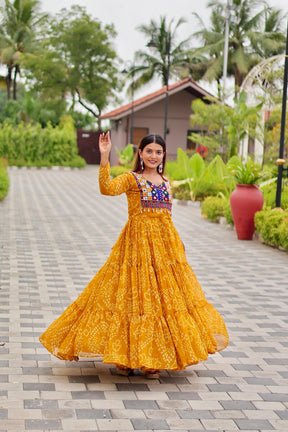 NAVRATRI GOWN WITH REAL MIRROR & KODI LACE