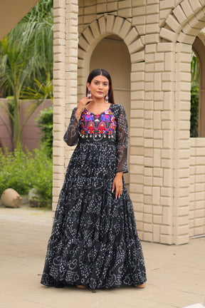 NAVRATRI GOWN WITH REAL MIRROR & KODI LACE