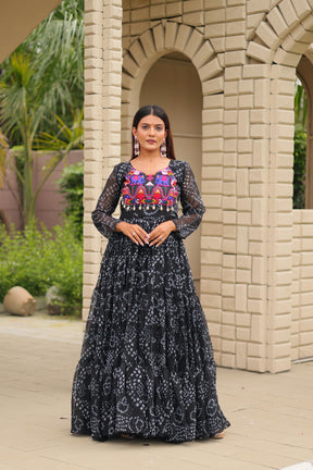 NAVRATRI GOWN WITH REAL MIRROR & KODI LACE