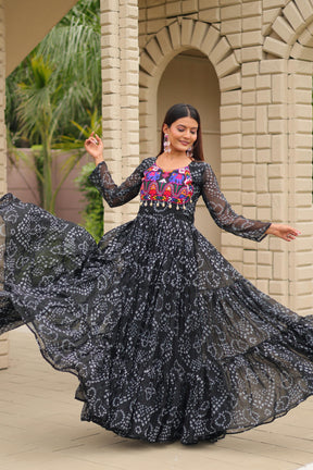 NAVRATRI GOWN WITH REAL MIRROR & KODI LACE