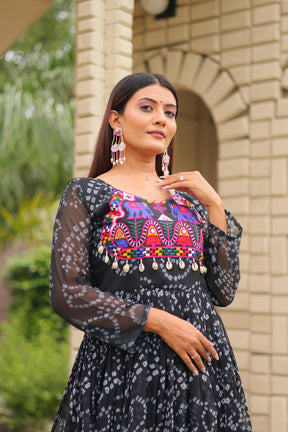 NAVRATRI GOWN WITH REAL MIRROR & KODI LACE
