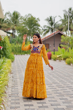 NAVRATRI GOWN WITH REAL MIRROR & KODI LACE