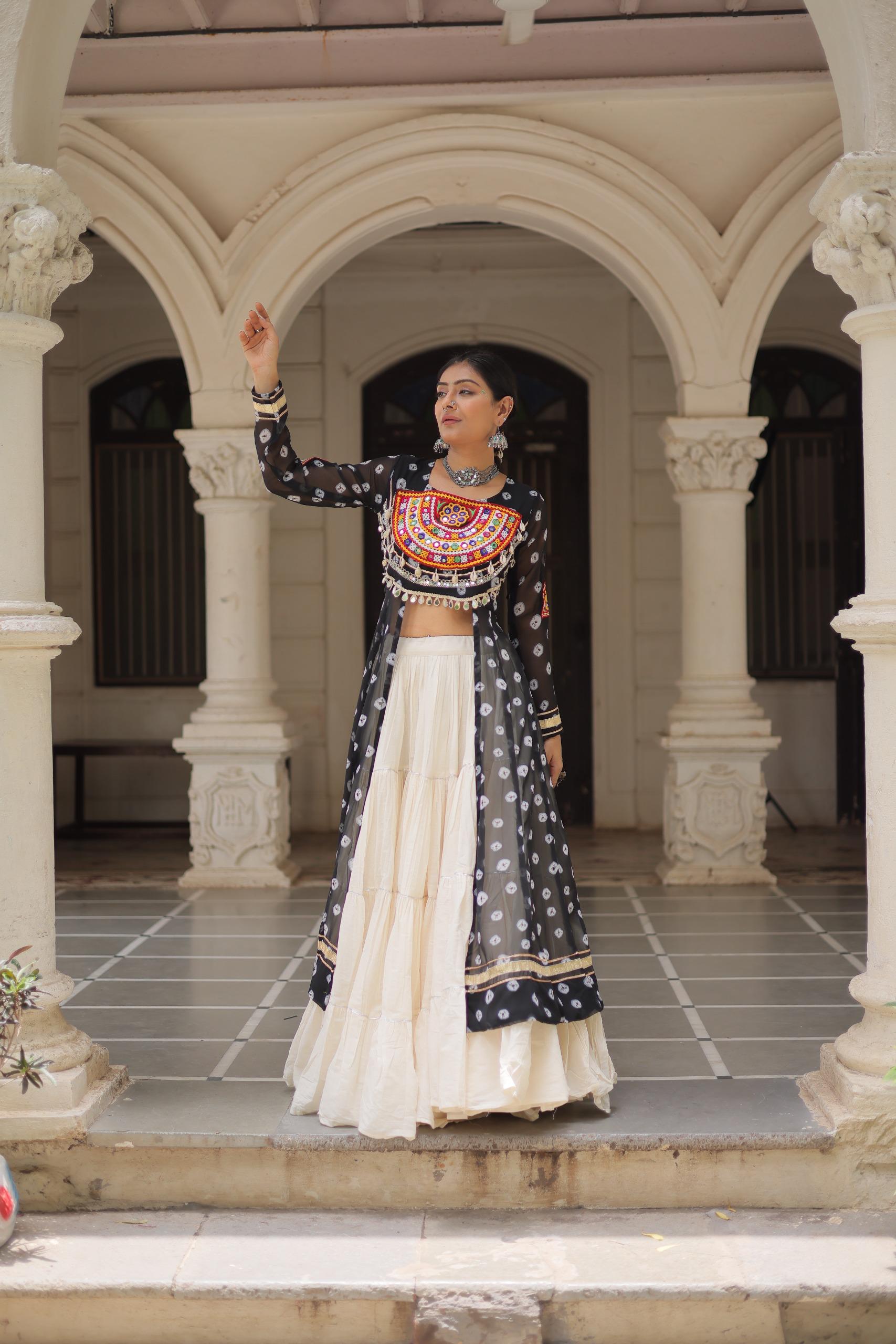 PREMIUM KORA COTTON LEHENGA & BANDHANI KURTI SET