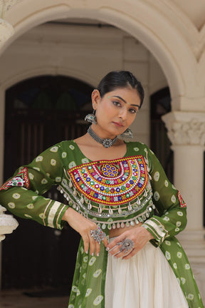 PREMIUM KORA COTTON LEHENGA & BANDHANI KURTI SET