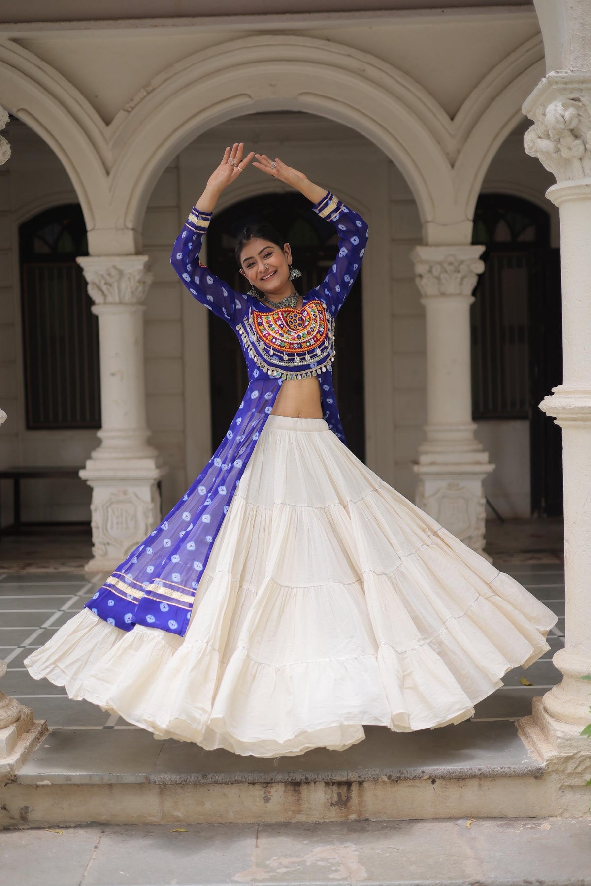 PREMIUM KORA COTTON LEHENGA & BANDHANI KURTI SET