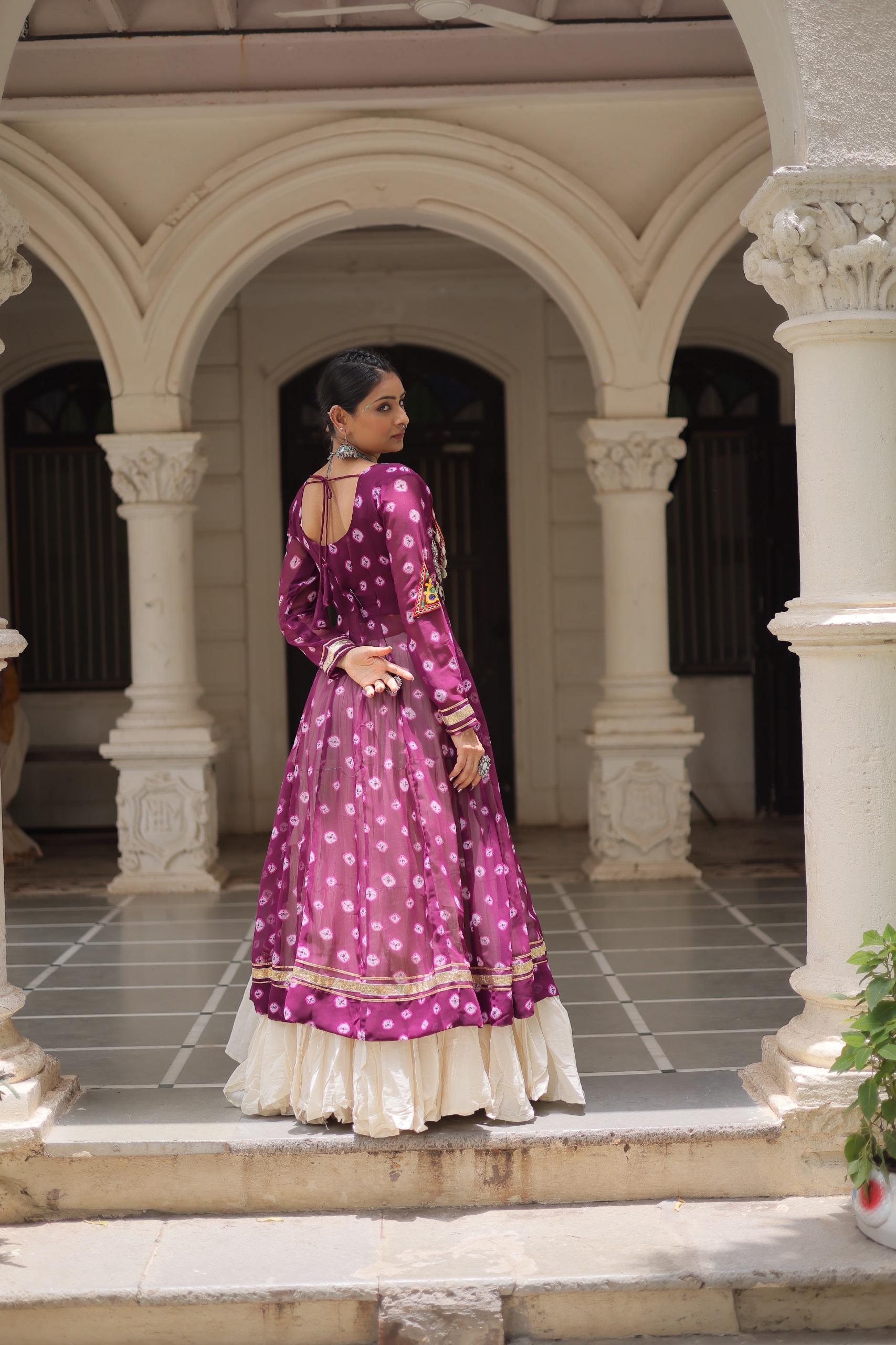 PREMIUM KORA COTTON LEHENGA & BANDHANI KURTI SET