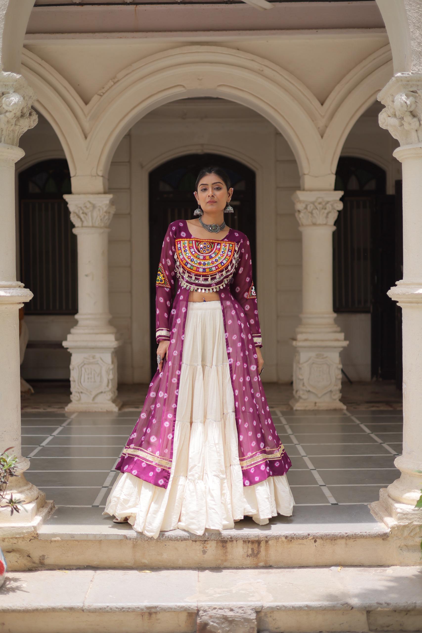 PREMIUM KORA COTTON LEHENGA & BANDHANI KURTI SET