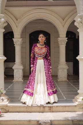 PREMIUM KORA COTTON LEHENGA & BANDHANI KURTI SET